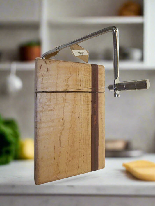 Cheese Slicer - Handcrafted Maple, Purpleheart & Tigerwood | 6"x9"x1"