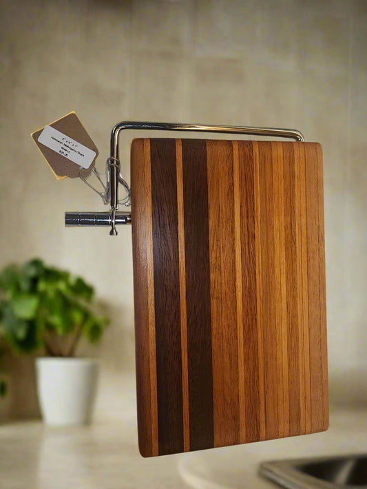 Cheese Slicer - Handcrafted Honduran Mahogany & Black Walnut, 6"x9"