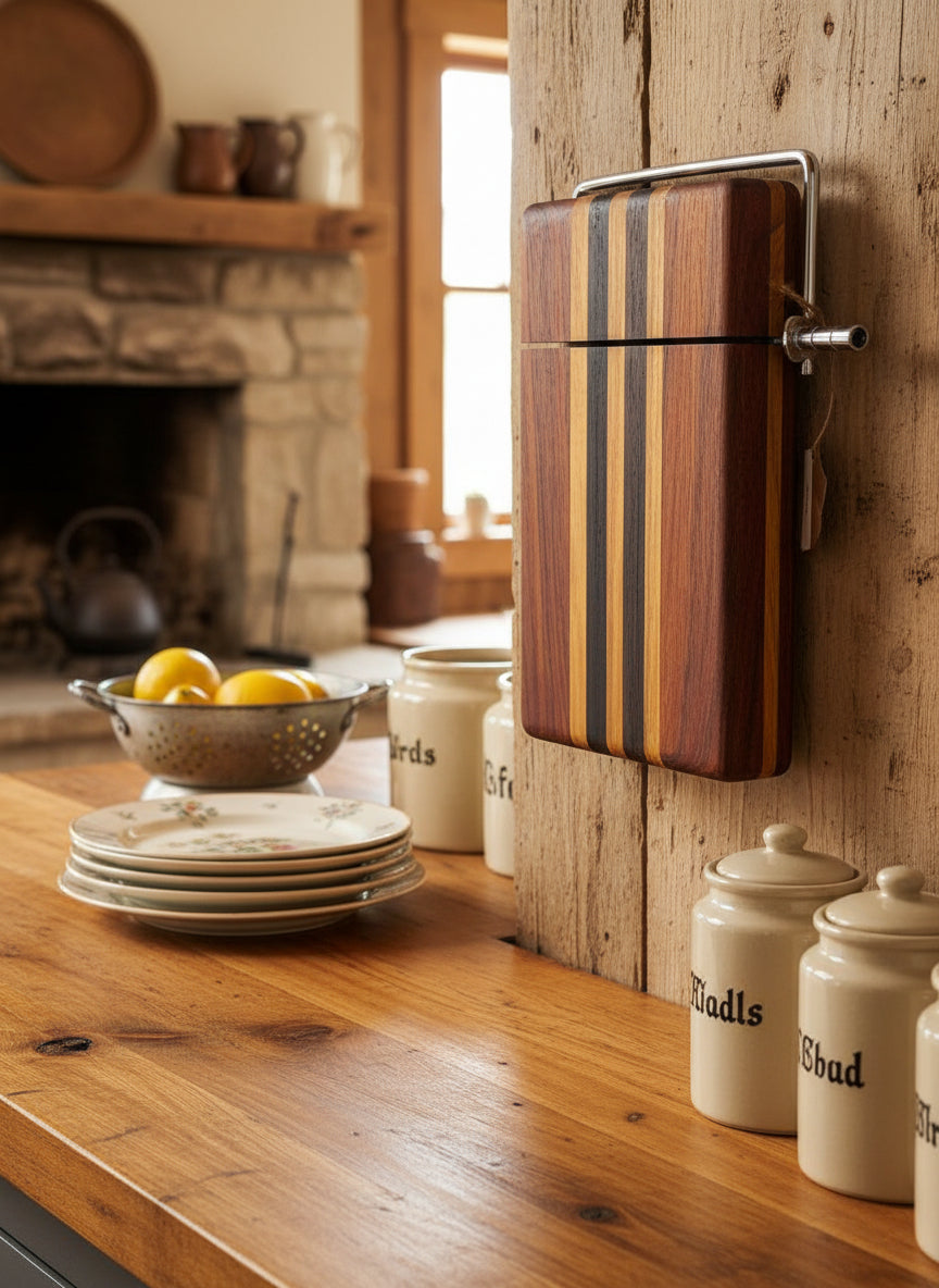 Handmade Cheese Slicer – Padauk, Canarywood & Wenge (6" x 9")