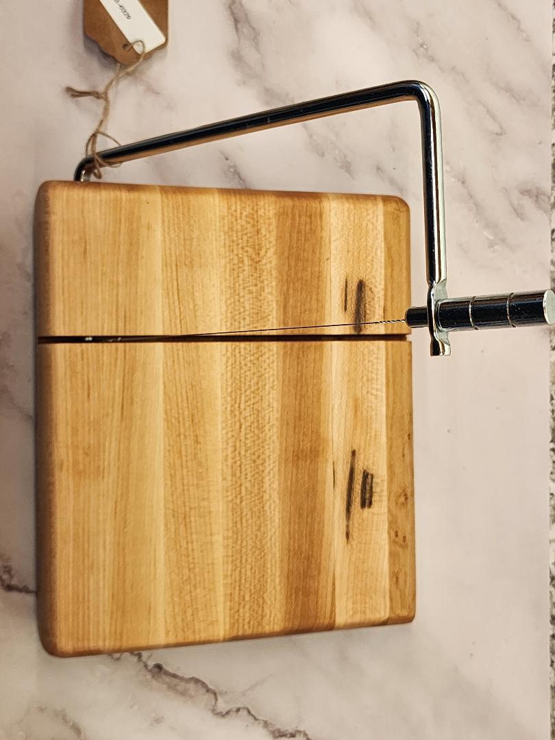 Compact Cheese Slicer – Hard Maple with Stainless Steel Wire (6" x 6" x 1.5")