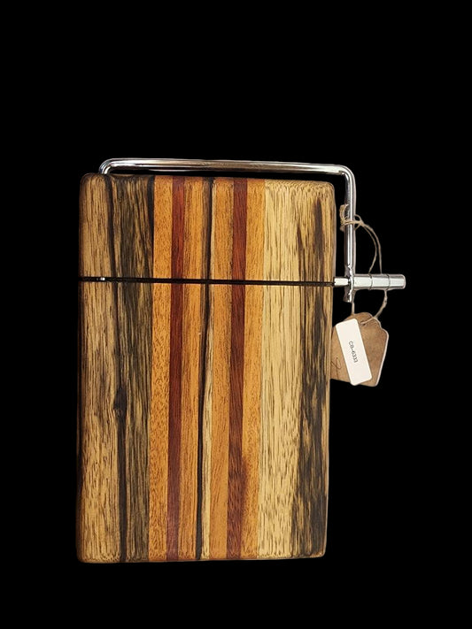 Handmade Cheese Slicer – Black Limba, Honduran Mahogany & Padauk (6" x 9" x 3/4")