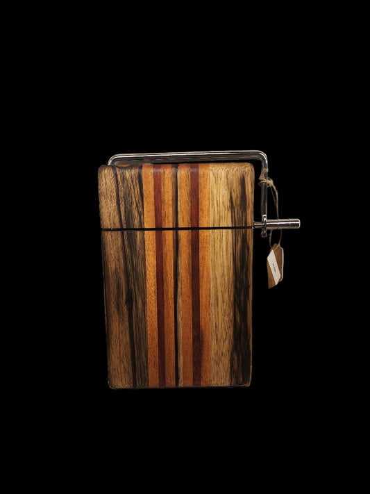 Handmade Cheese Slicer – Black Limba, Honduran Mahogany & Padauk (6" x 9" x 3/4")