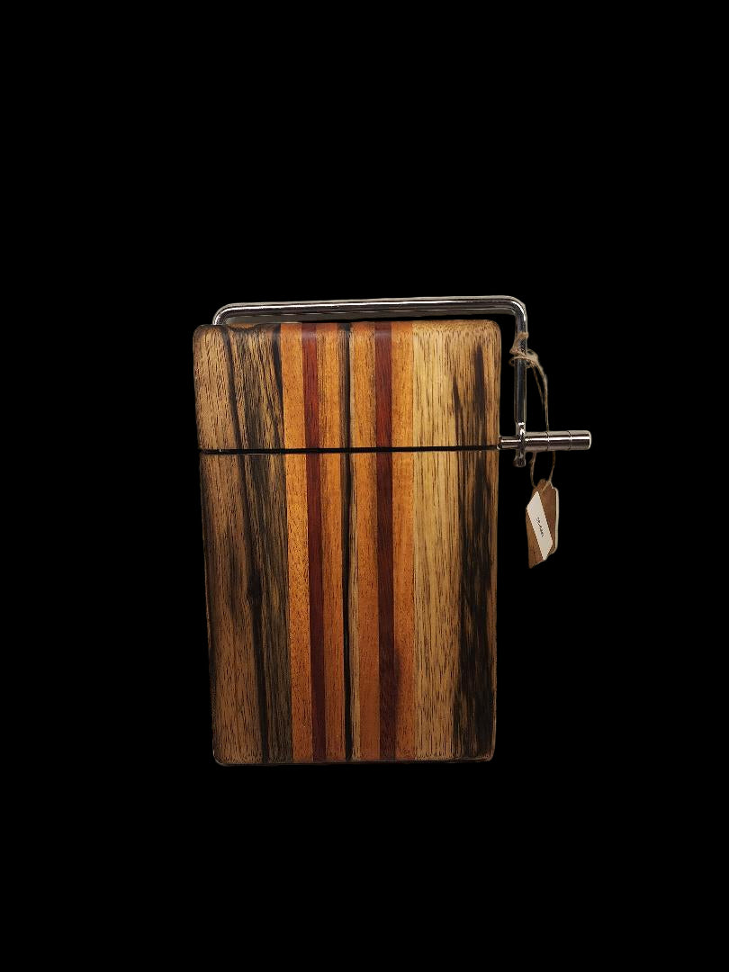Handmade Cheese Slicer – Black Limba, Honduran Mahogany & Padauk (6" x 9" x 3/4")