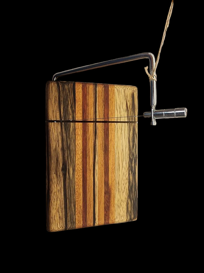 Handmade Cheese Slicer – Black Limba, Honduran Mahogany & Padauk (6" x 9" x 3/4")