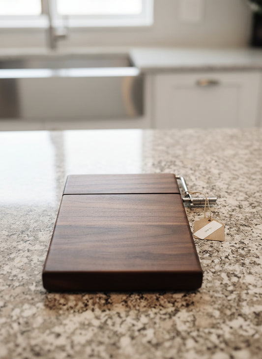 Elegant Black Walnut Cheese Slicer – 6" x 9" x 3/4"