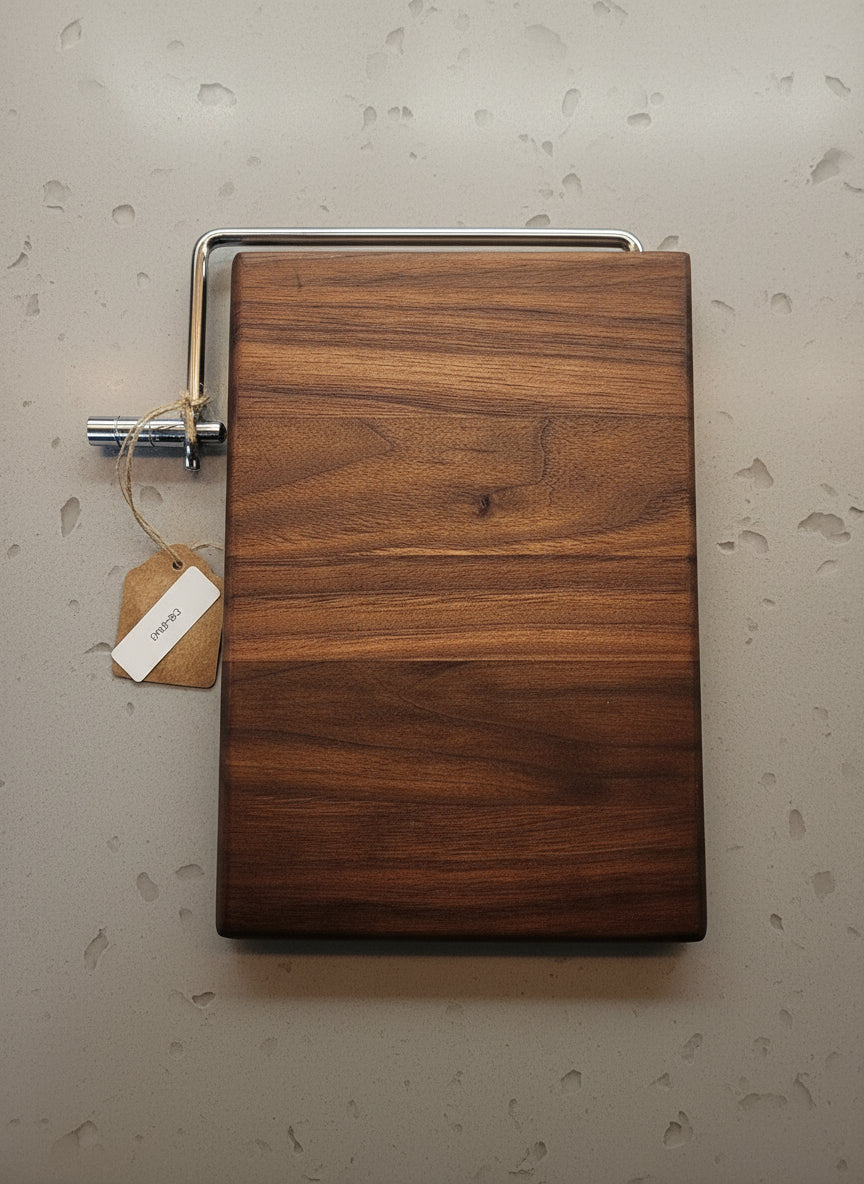 Elegant Black Walnut Cheese Slicer – 6" x 9" x 3/4"