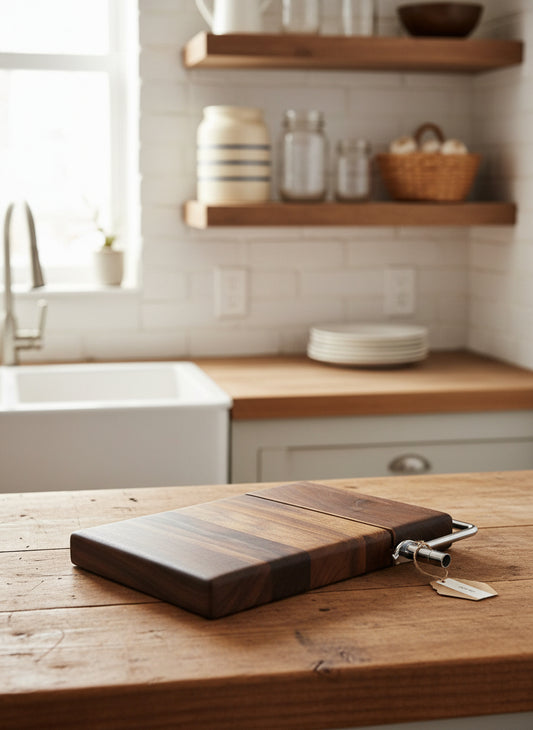 Rustic Black Walnut Cheese Slicer – 6" x 9" x 3/4"