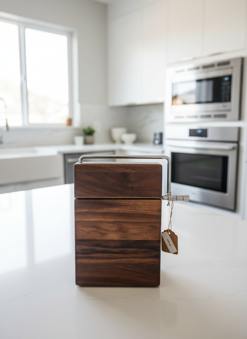 Rustic Black Walnut Cheese Slicer – 6" x 9" x 3/4"