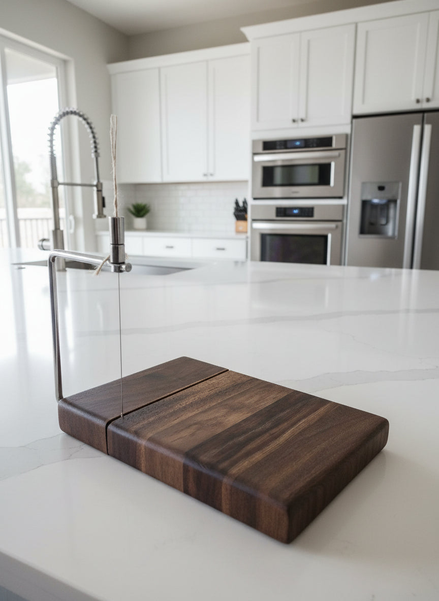 Rustic Black Walnut Cheese Slicer – 6" x 9" x 3/4"