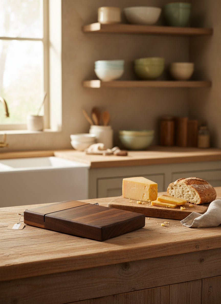 Premium Black Walnut Cheese Slicer – 6" x 9" x 3/4"
