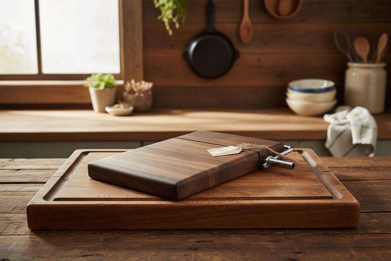 Black Walnut Cheese Slicer – 6x8x¾ with Stainless Steel Wire