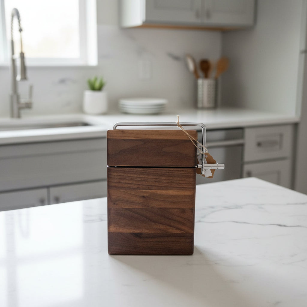 Black Walnut Cheese Slicer – 6x8x¾ with Stainless Steel Wire