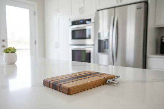 Ambrosia Maple, Canarywood & Wenge Cheese Slicer – 6x9x¾ with Stainless Steel Wire