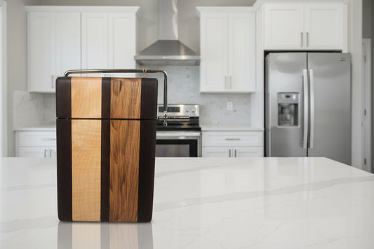 Wenge & Curly Maple Cheese Slicer – 6x9x¾ with Stainless Steel Wire