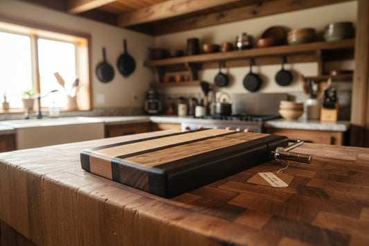Curly Maple & Wenge Cheese Slicer – Handmade 6x9x¾ with Stainless Steel Wire
