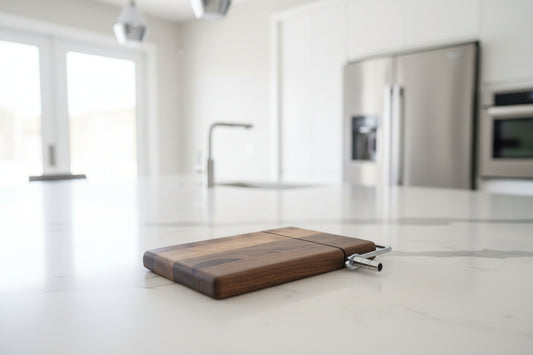 Black Walnut Cheese Slicer — 6 × 9 × 3/4" with Stainless Steel Wire