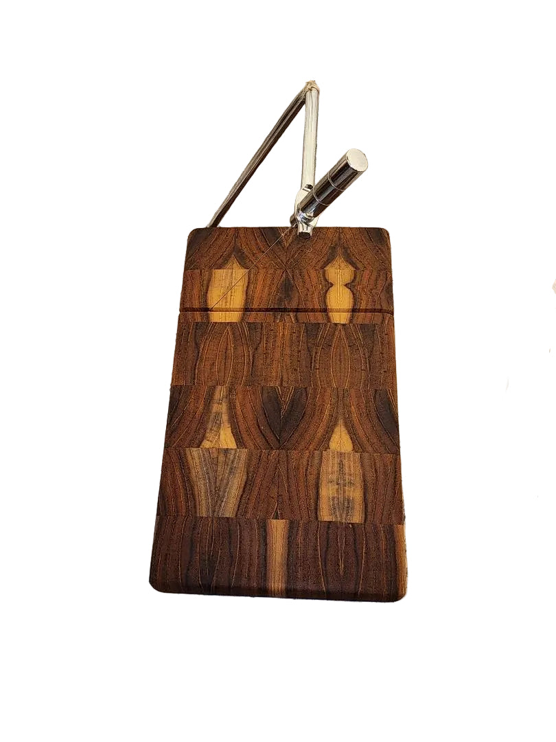 Handcrafted Teak End Grain Cheese Slicer – 5.25" × 9" × 1" with 10 Spare Wires