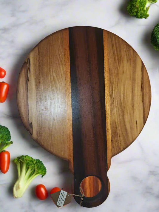 Christmas Ornament Cutting Board - Handcrafted African Wild Olive & Ebony