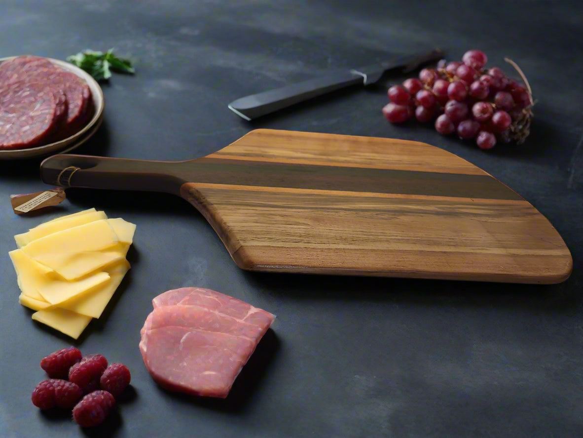 Charcuterie Board – Large African Wild Olive, Striped Ebony & Mahogany