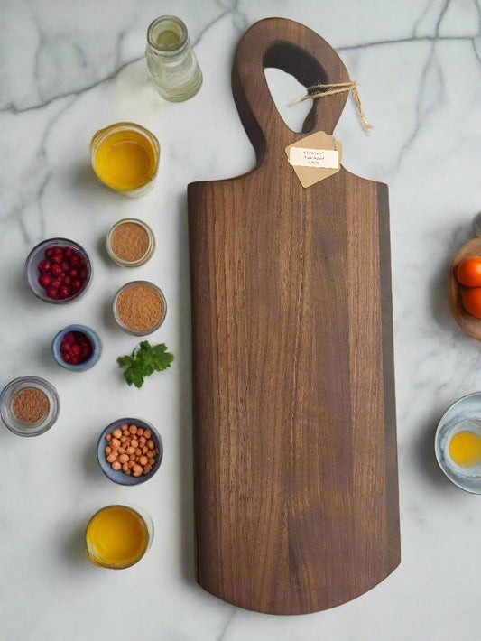 Handcrafted Black Walnut Charcuterie Board – 6.5 x 16.5 x 1.5"