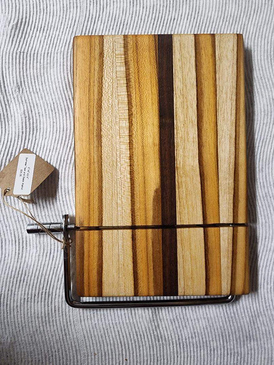 Cheese Slicer – Handcrafted Teak & Walnut Cutting Board 6x9