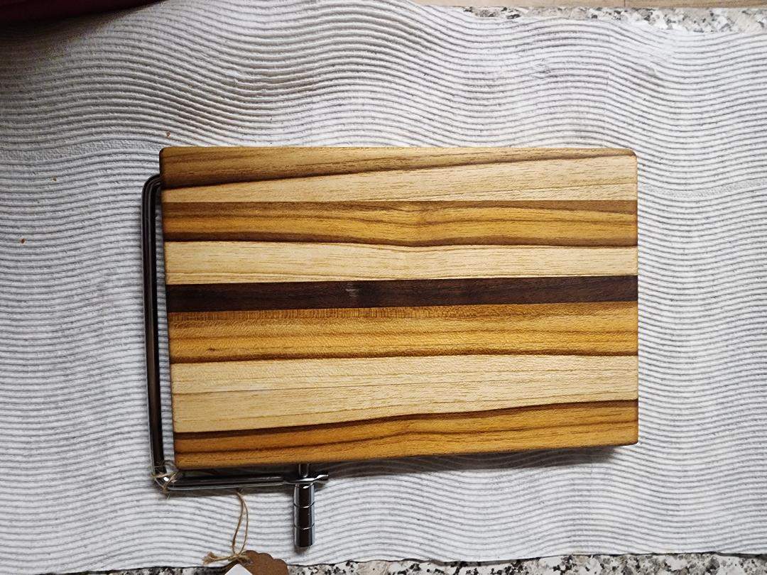Cheese Slicer – Handcrafted Teak & Walnut Cutting Board 6x9