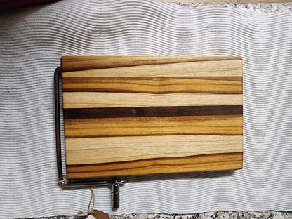 Cheese Slicer – Handcrafted Teak & Walnut Cutting Board 6x9