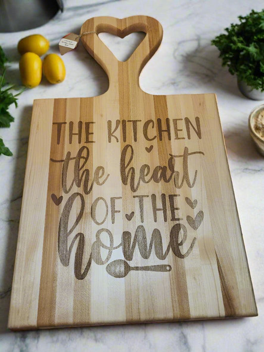 Engraved Hard Maple Cutting Board with Handle – 11.75 x 20.5 x 0.875"