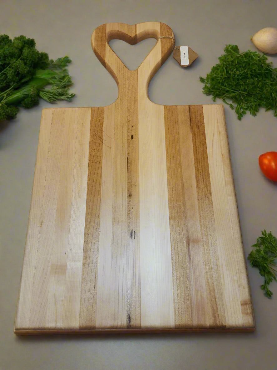 Engraved Hard Maple Cutting Board with Handle – 11.75 x 20.5 x 0.875"