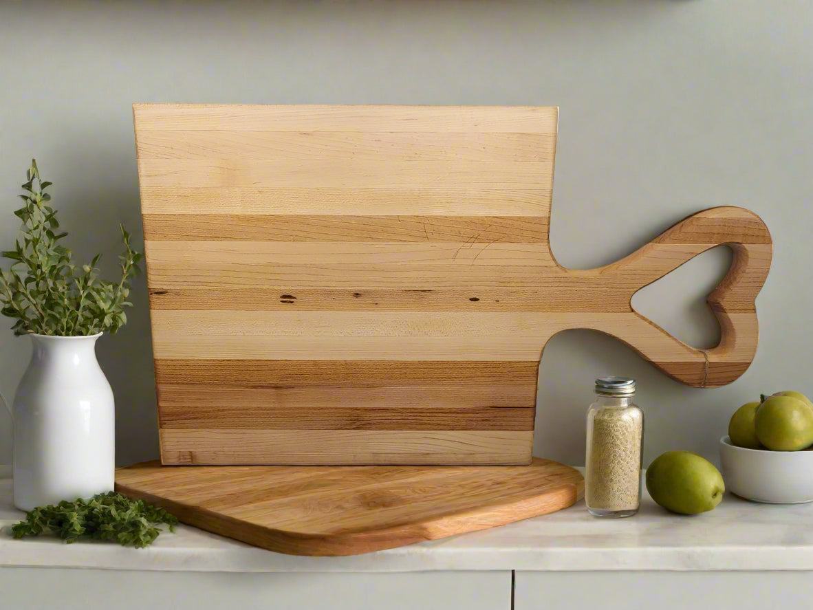 Engraved Hard Maple Cutting Board with Handle – 11.75 x 20.5 x 0.875"