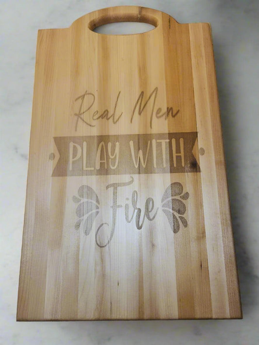 Engraved Hard Maple Cutting Board with Handle – 11.75 x 20.5 x 0.875"