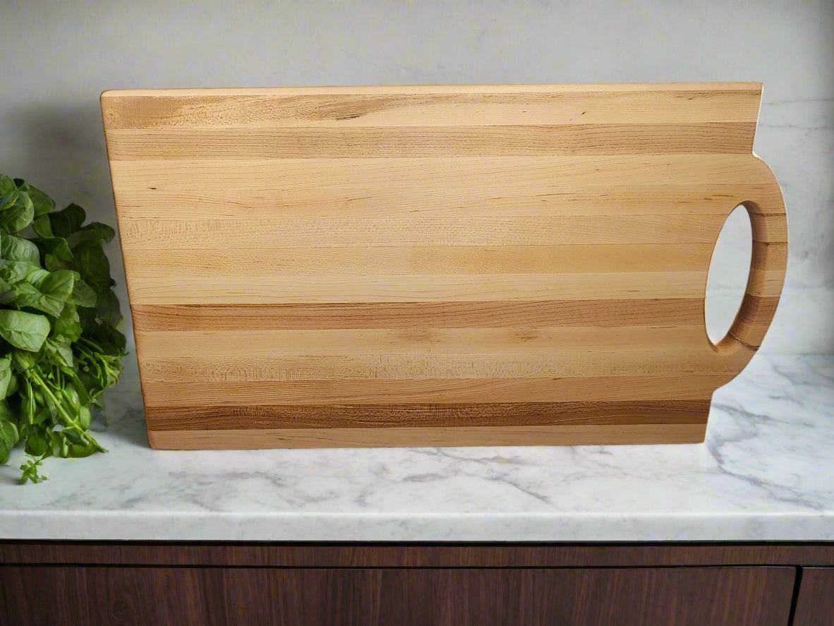 Engraved Hard Maple Cutting Board with Handle – 11.75 x 20.5 x 0.875"