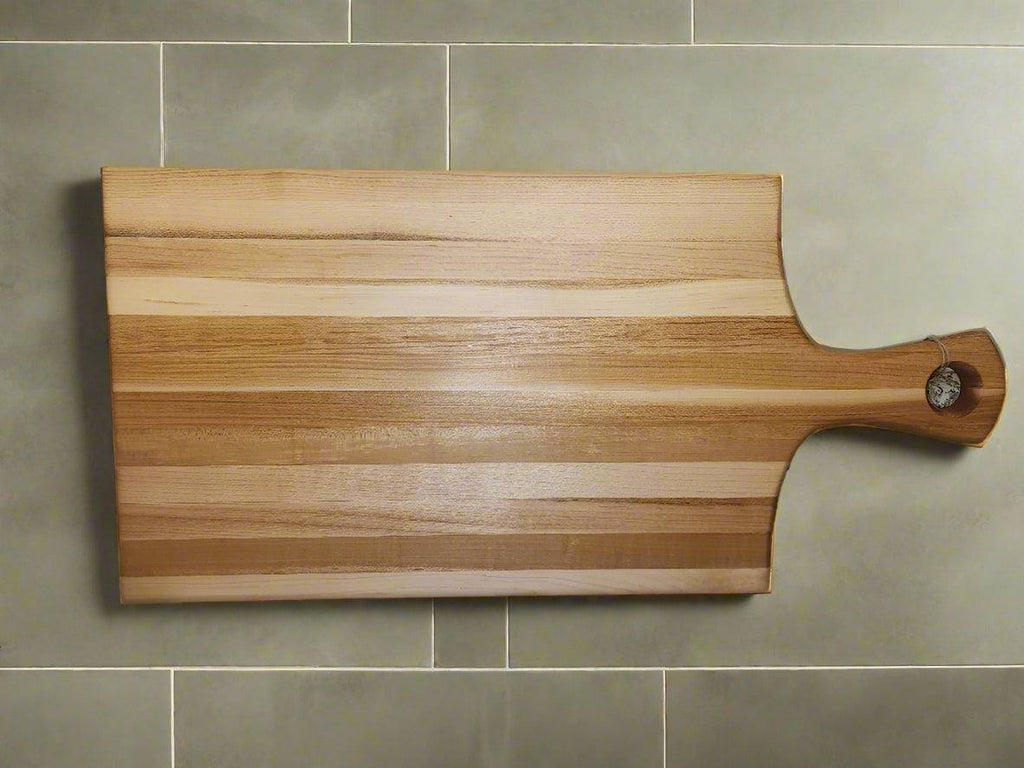 Engraved Hard Maple Cutting Board with Handle – 9.5 x 20 x 0.875"