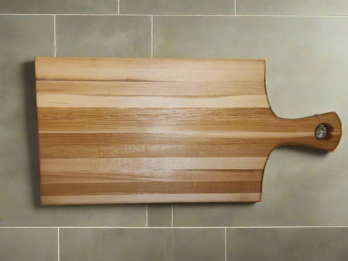 Engraved Hard Maple Cutting Board with Handle – 9.5 x 20 x 0.875"