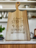 Engraved Hard Maple Cutting Board with Handle – 9.5 x 20 x 0.875"