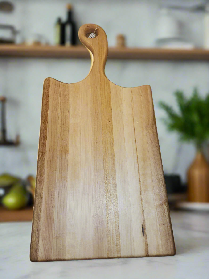 Engraved Hard Maple Cutting Board with Handle – 9.5 x 20 x 0.875"