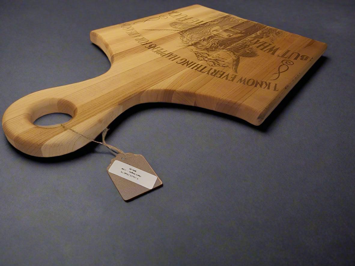 Highland Cow Engraved Cutting Board – Durable Hard Maple, Rustic Charm
