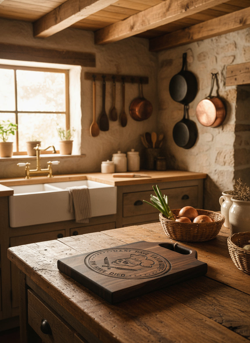 Engraved Black Walnut Cutting Board – Personalized Craftsmanship with Everyday Charm