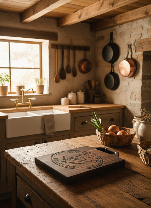 Engraved Black Walnut Cutting Board – Personalized Craftsmanship with Everyday Charm