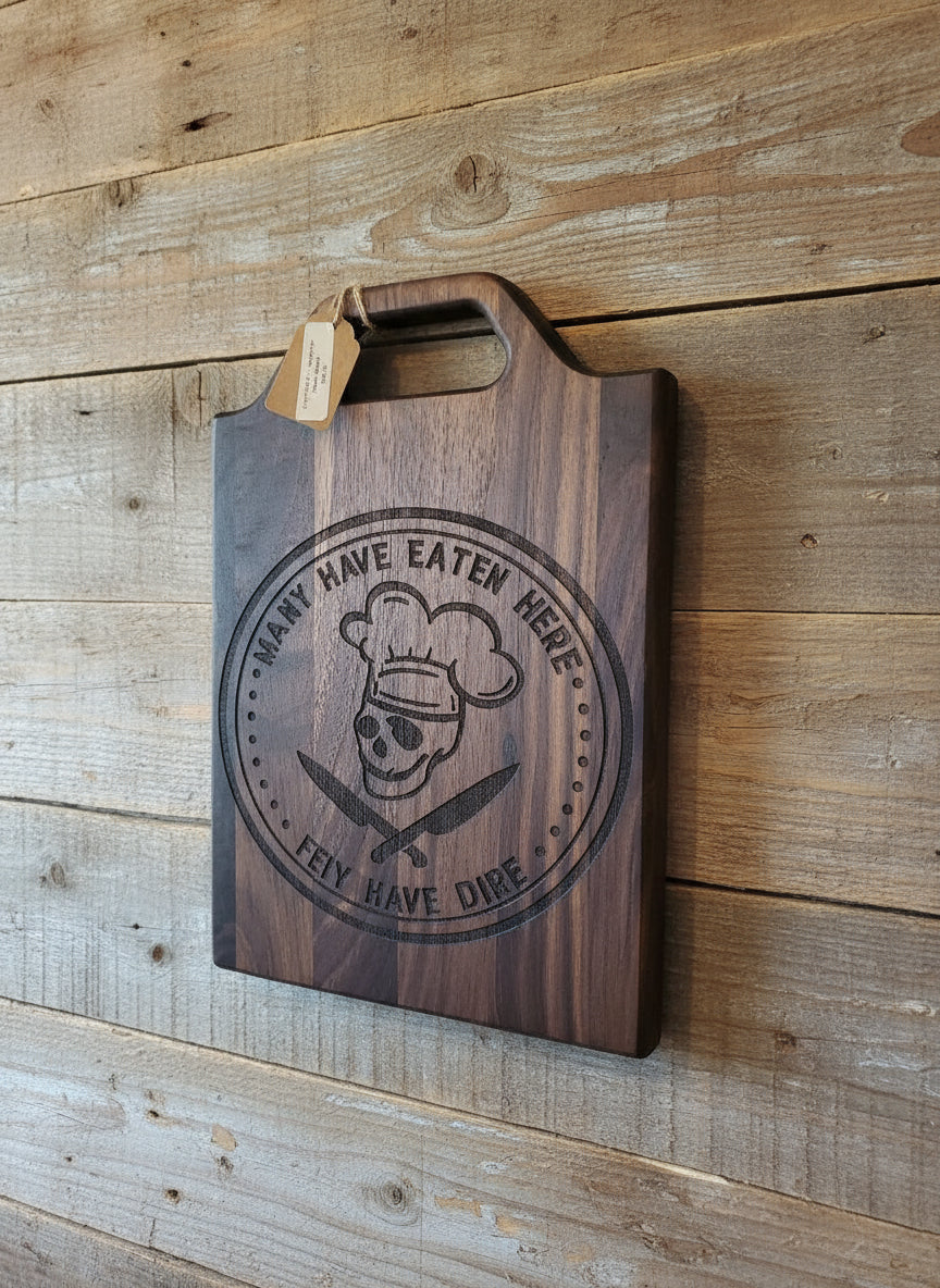 Engraved Black Walnut Cutting Board – Personalized Craftsmanship with Everyday Charm