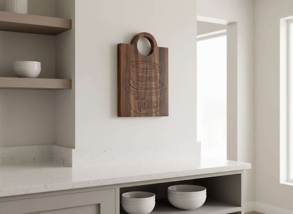 Engraved Black Walnut Cutting Board with Handle – Personalized Craftsmanship, Built to Serve