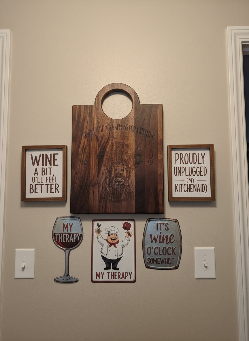 Engraved Black Walnut Cutting Board with Handle – Personalized Elegance Meets Everyday Utility