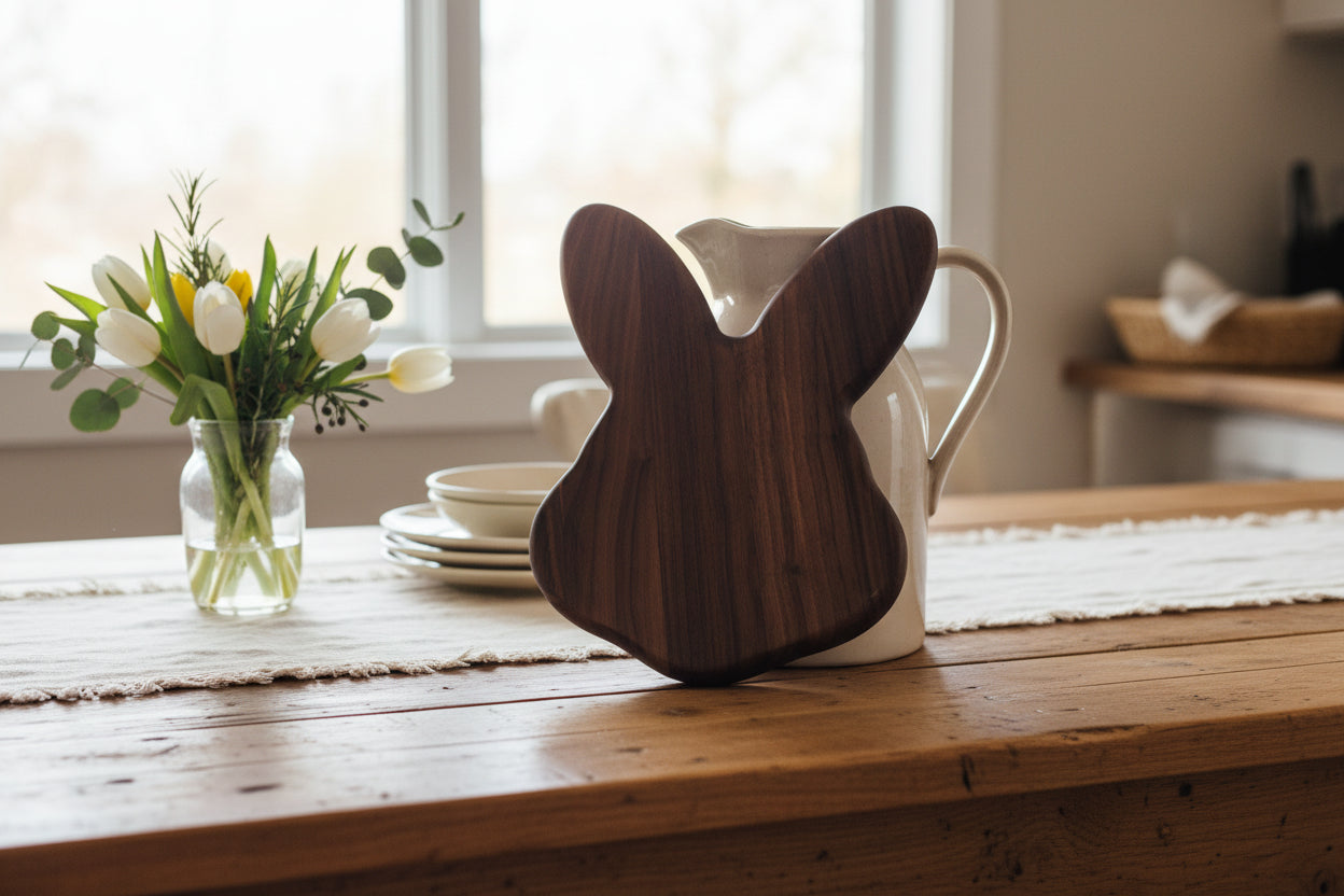 9" Black Walnut Easter Bunny Board