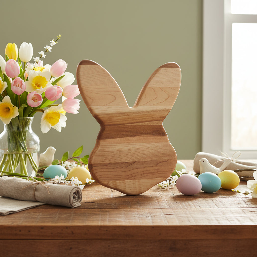 12" Northern Hard Maple Cute Easter Bunny Board