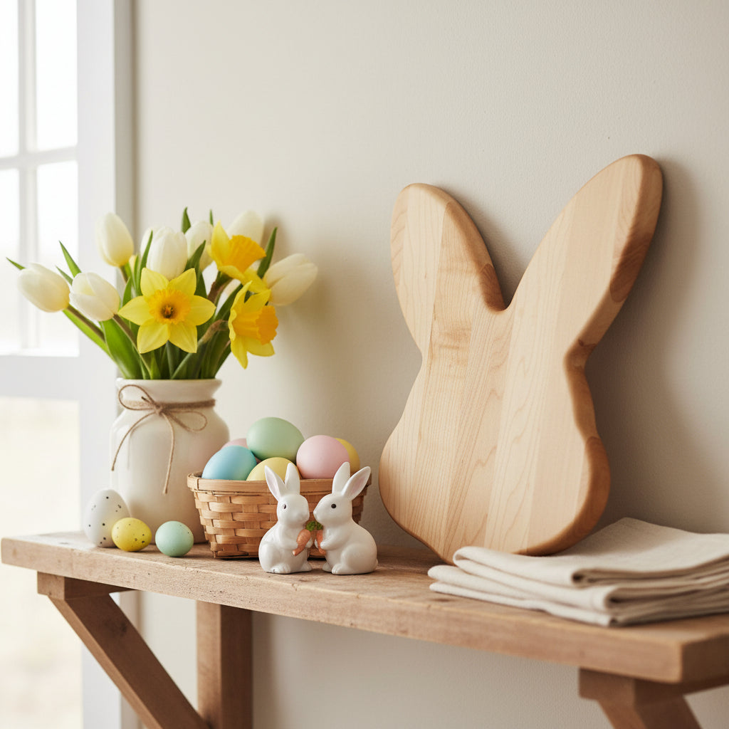 12" Northern Hard Maple Stylish Easter Bunny Board
