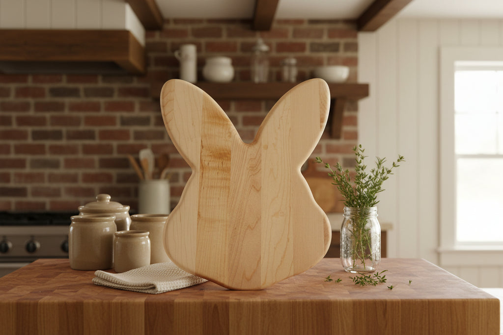 12" Northern Hard Maple Stylish Easter Bunny Board