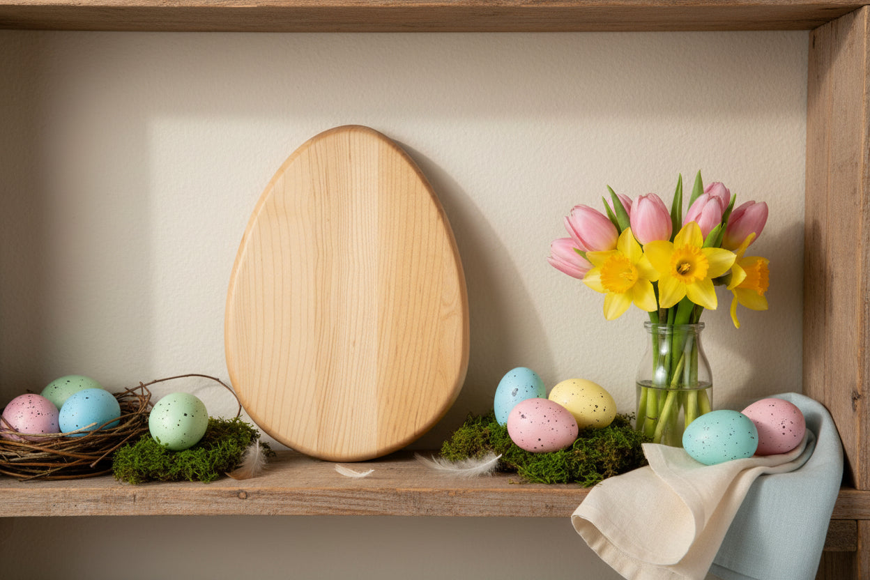 9" Northern Hard Maple Cute Easter Egg Board