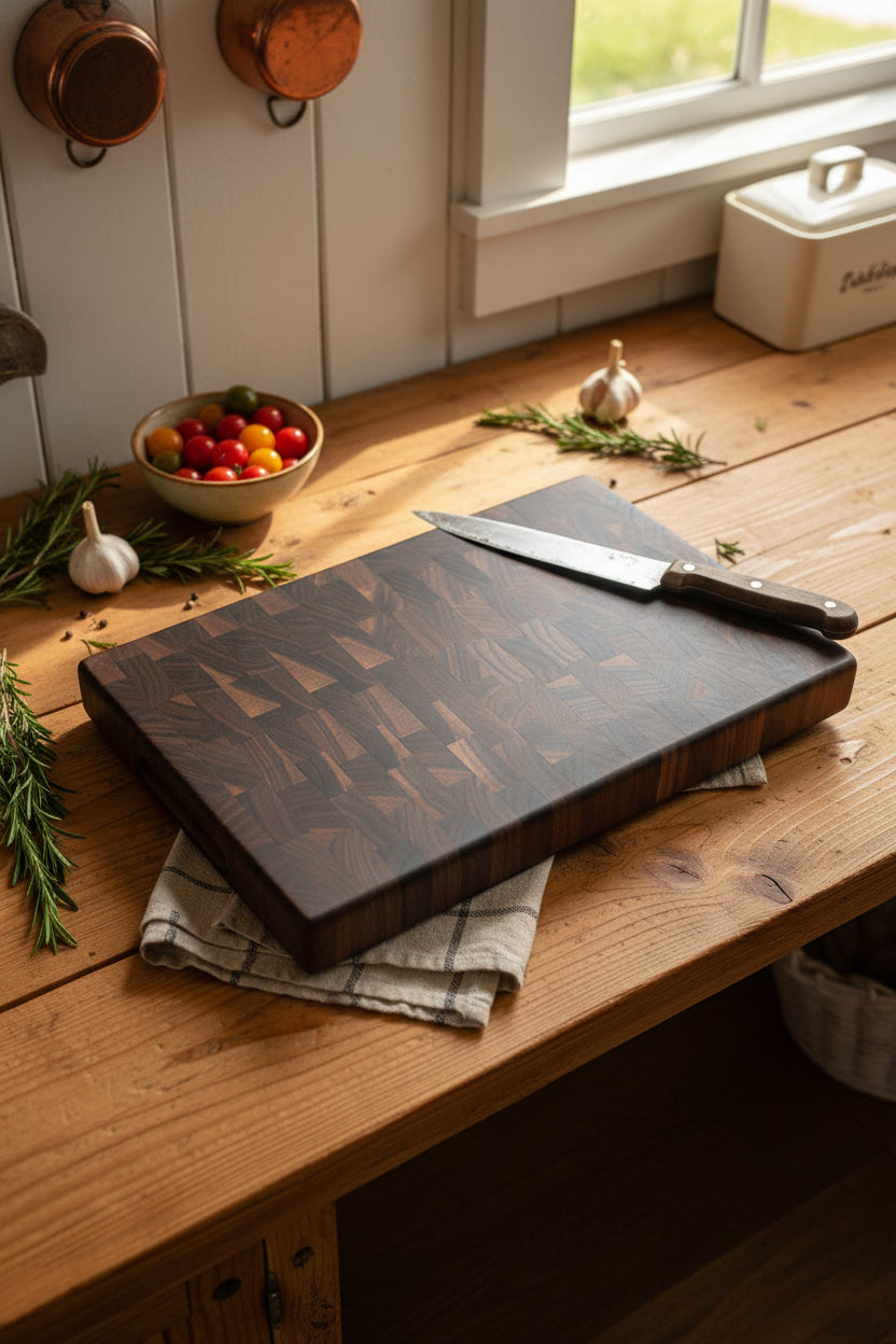 End Grain Black Walnut Cutting Board
