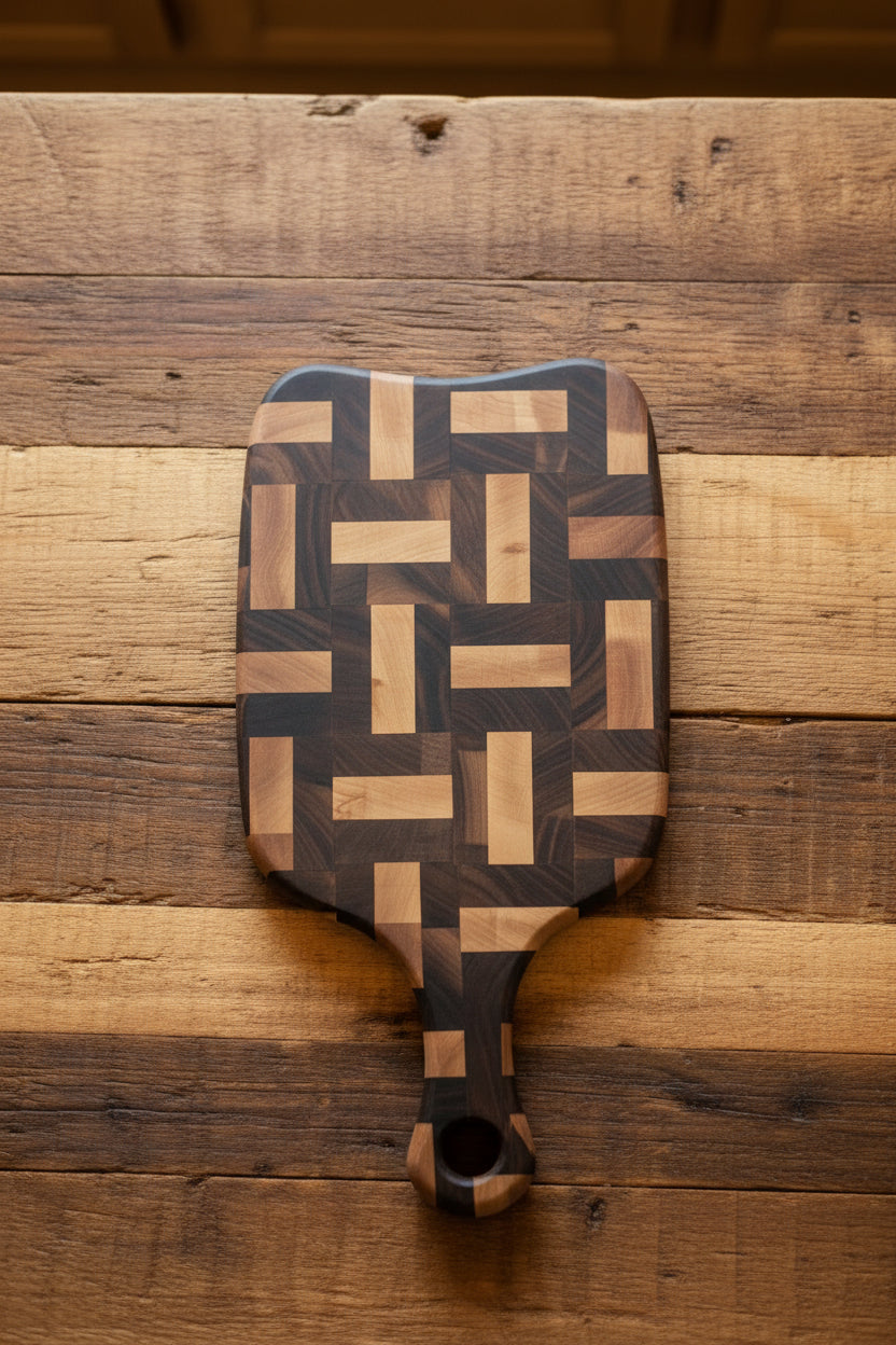 Natural Hard Maple and Black Walnut End Grain Cutting Board