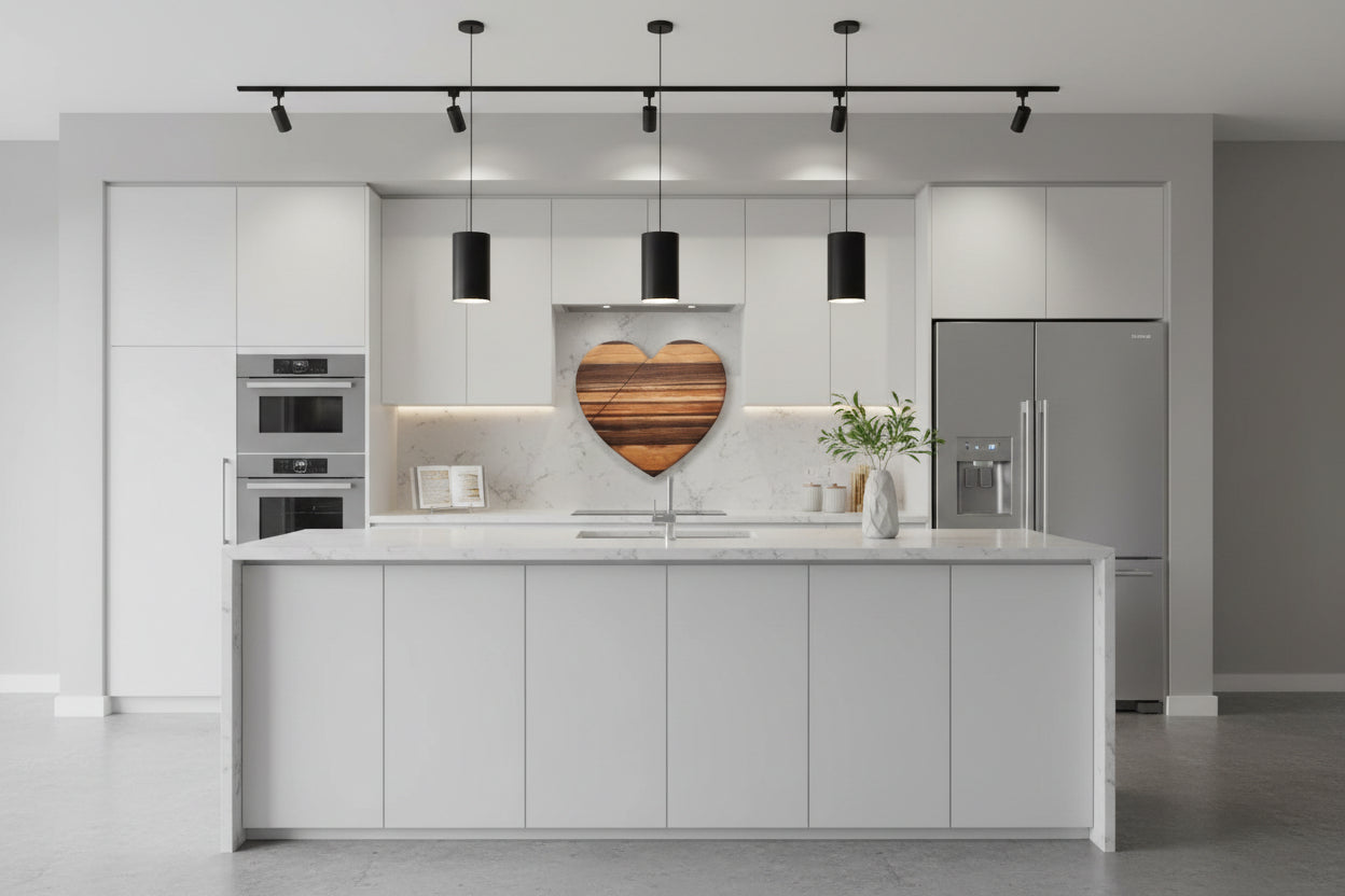 Ambrosia Maple, Cherry, Purpleheart & Black Walnut Heart‑Shaped Cutting Board – 12" x 0.75"